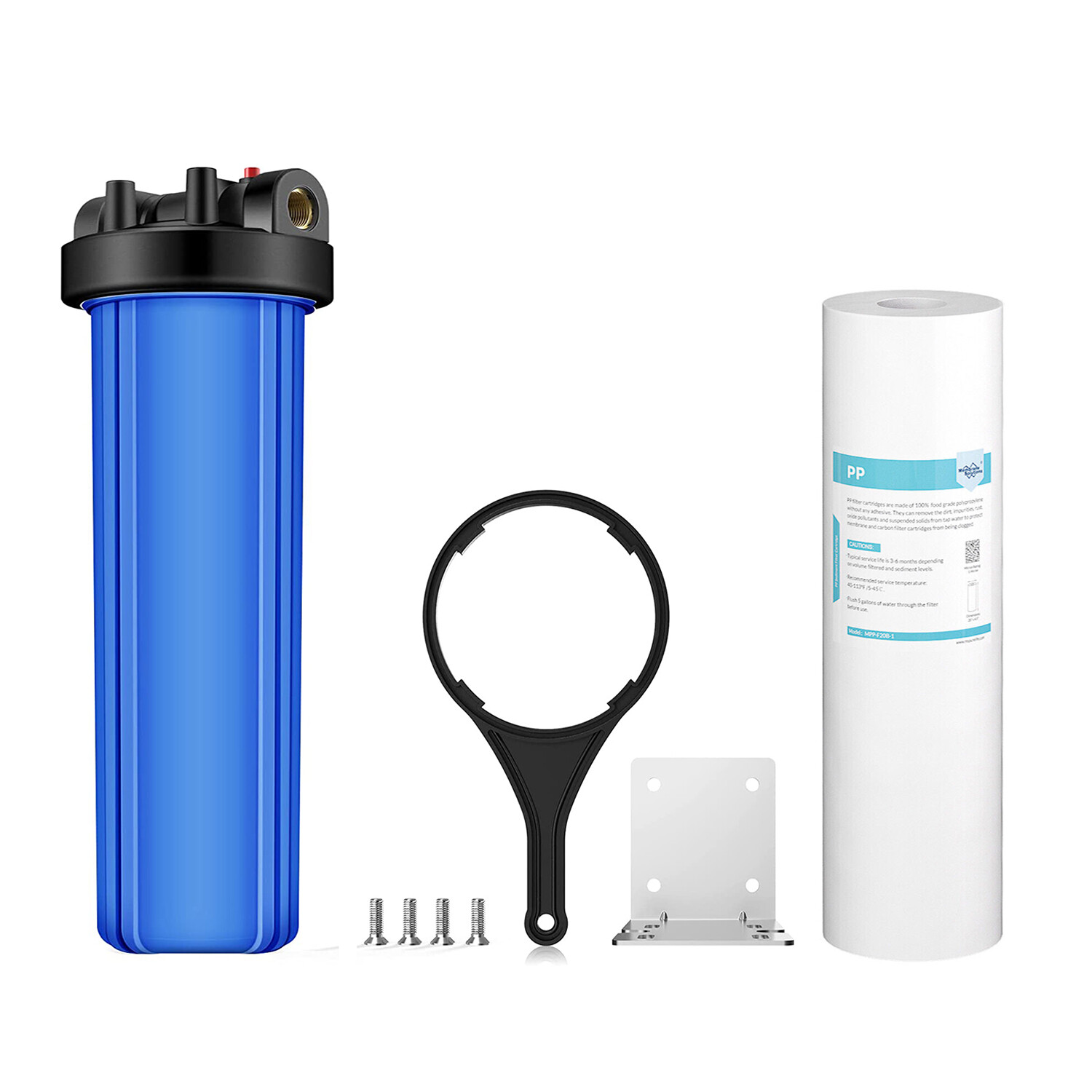 SimPure 20 Inch Whole House Water Filter Housing 20″ x 4.5″ Sediment Filtration