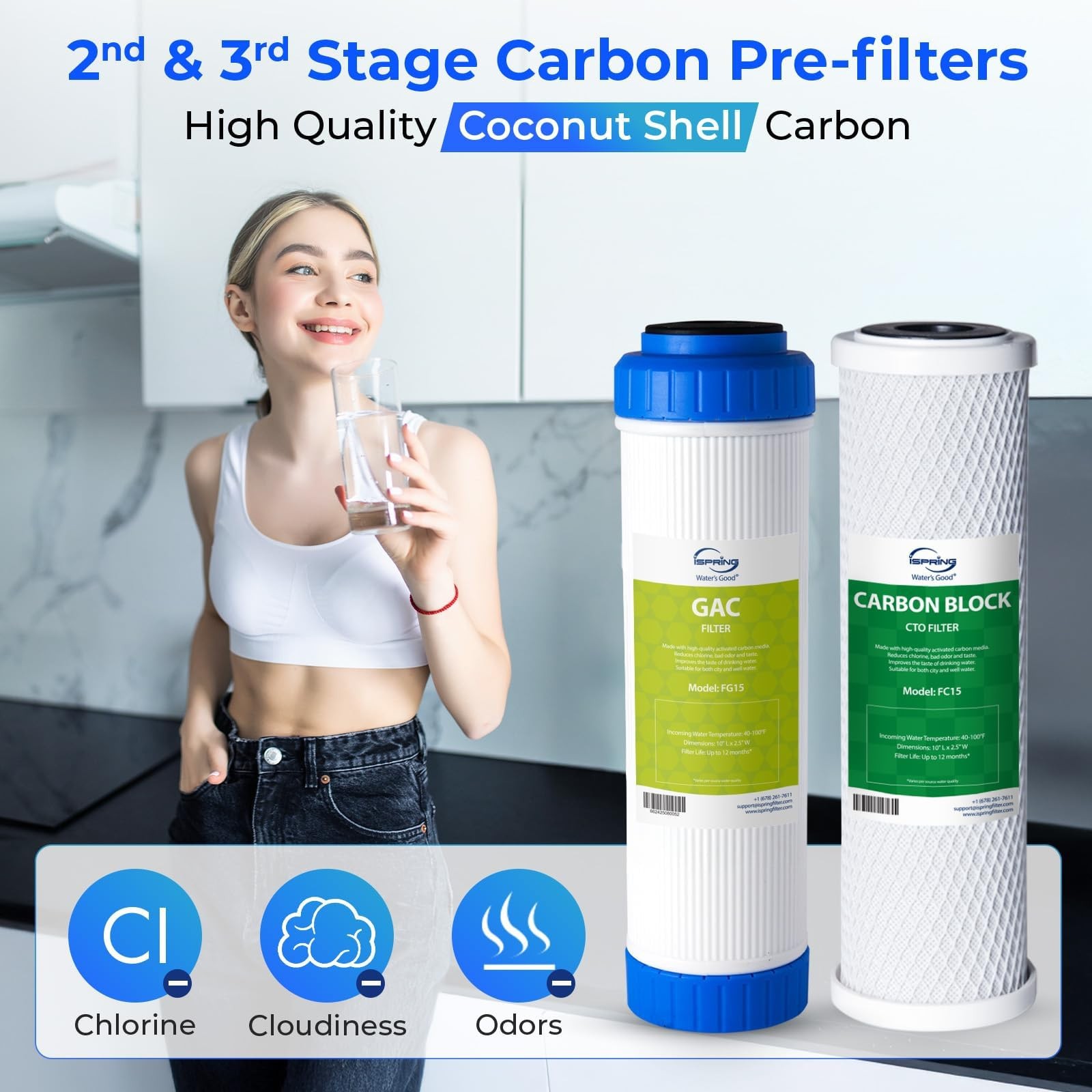 iSpring F9K NSF Certified 1-Year Reverse Osmosis Water Filter, Alkaline Remin…