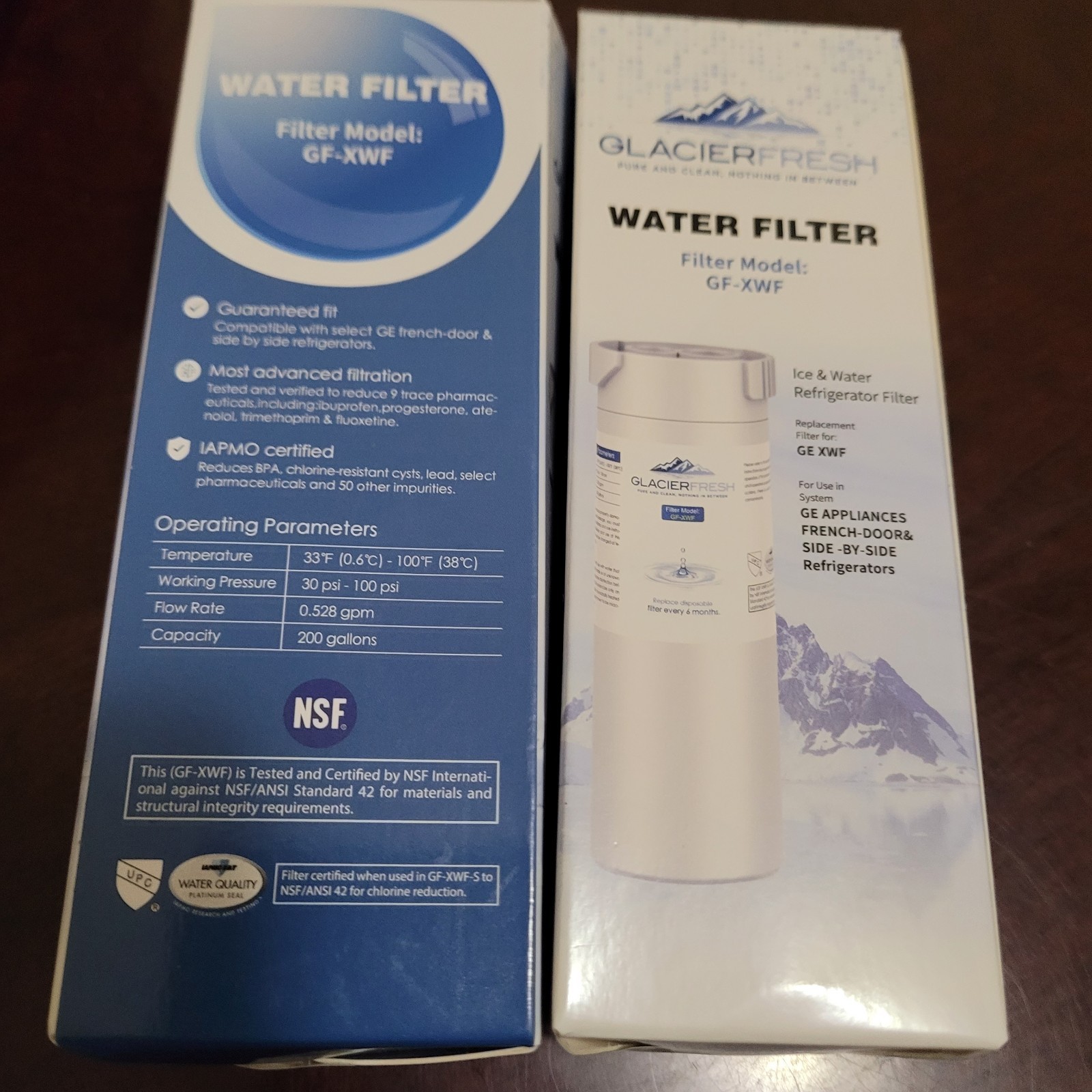 2 Pack Glacier Fresh GF-XWF Water Filter Replacement for GE XWF – New Sealed