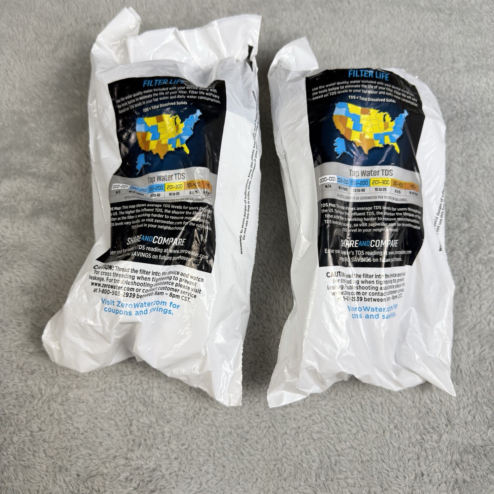 Pack Of 2 Sealed ZeroWater 5 Stage Advanced Filtration Replacement Filter