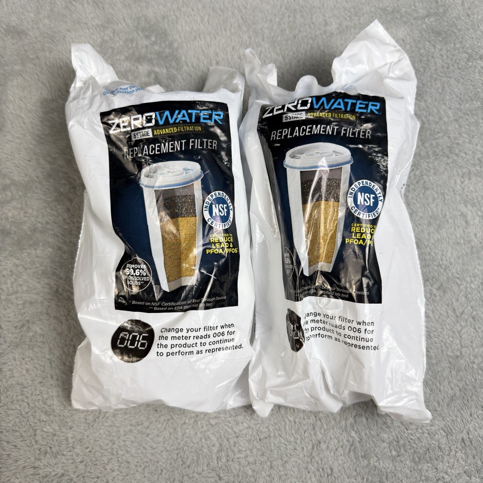 Pack Of 2 Sealed ZeroWater 5 Stage Advanced Filtration Replacement Filter
