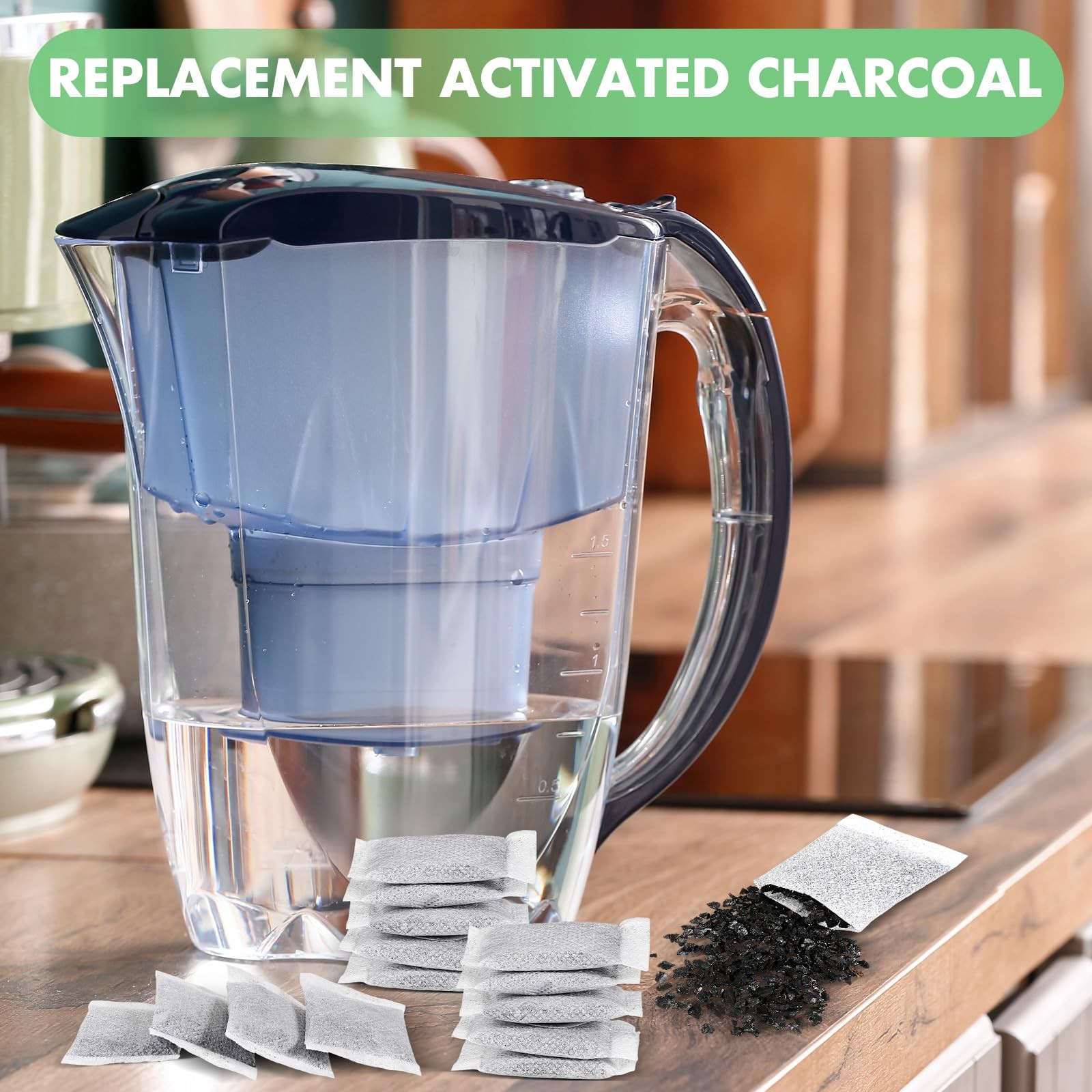 Lounsweer 100 Pcs Activated Charcoal Water Filter Coconut Shell Distiller 2g