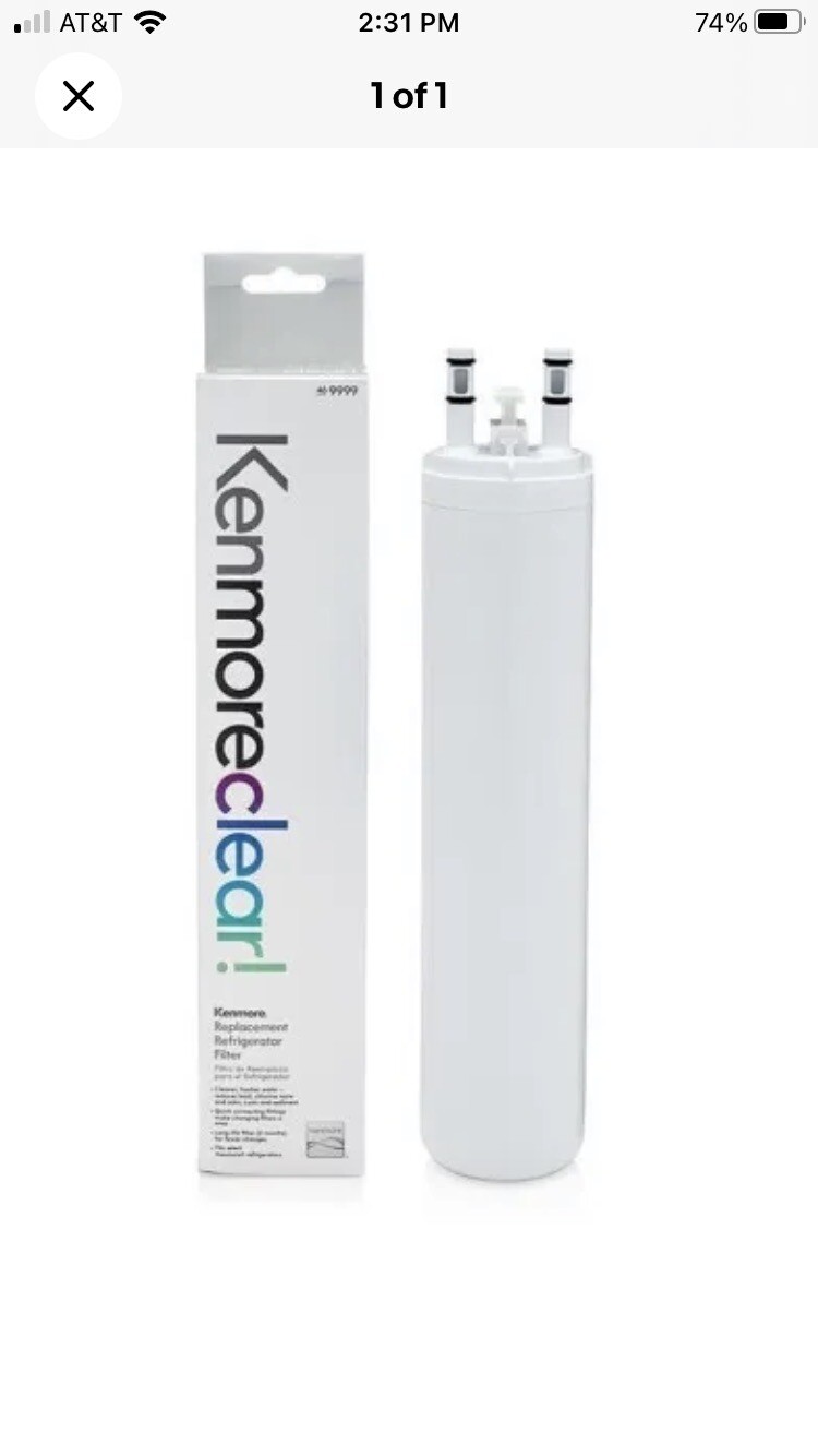 Kenmore 46-9999 9999 Replacement Refrigerator Water Filter, White 6-month life