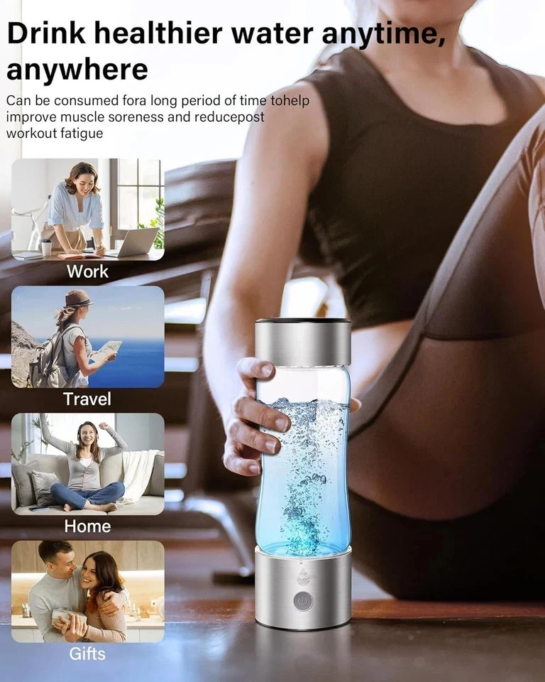 2026 Upgraded Hydrogen Water Bottle, 2400 Hydrogen Water Bottle Generator, Hydro