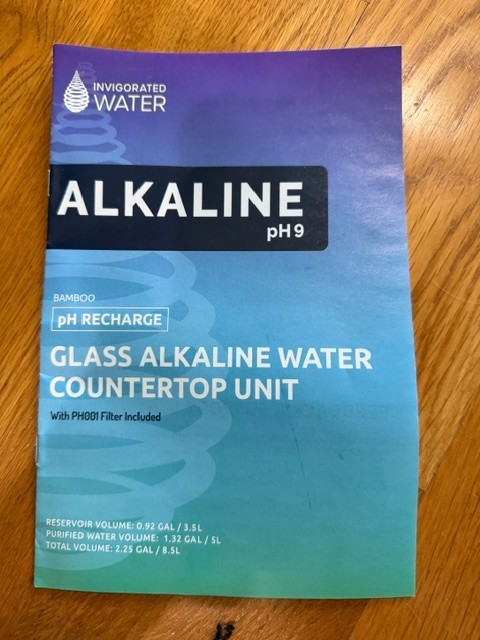 Invigorated Water Ph Recharge Countertop Glass Alkaline Water Filter Dispenser