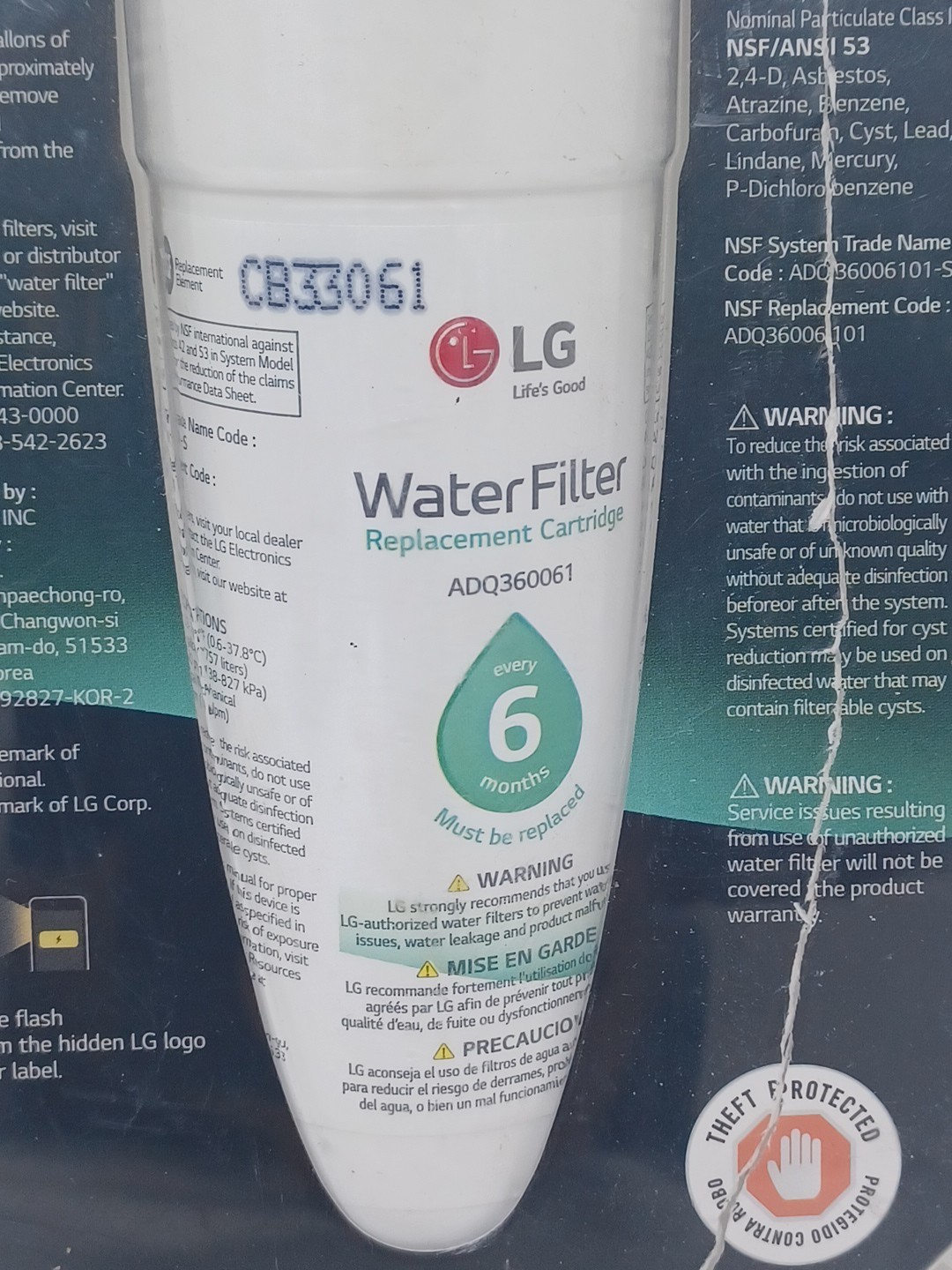 1 LG LT700P Refrigerator Replacement Water Filter ADQ36006101 OEM