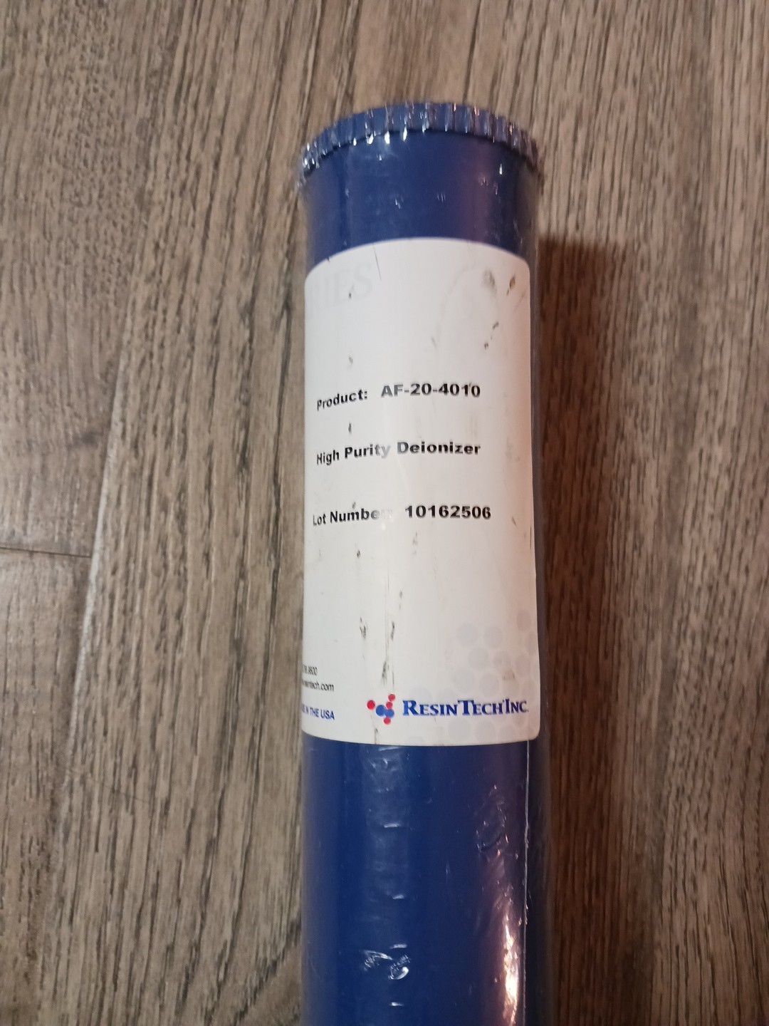 RESINTECH AF-20-4010 DI High Purity Deionizer Cartridge, 2.5 x 20 in. BLUE, NEW
