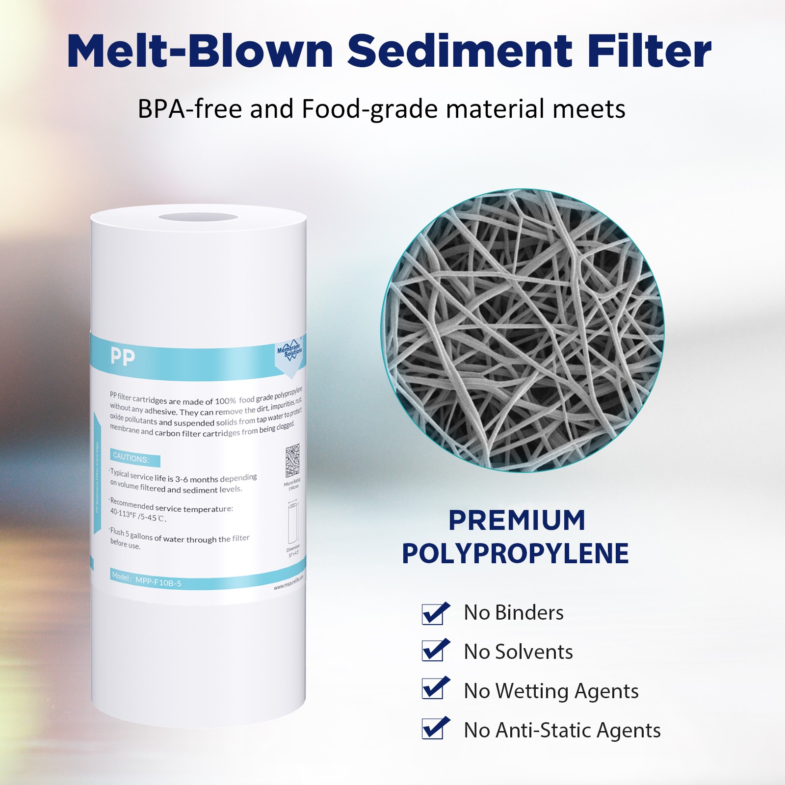 8 Pack 5 Micron 10×4.5″ Sediment Water Filter Whole House Cartridges Replacement