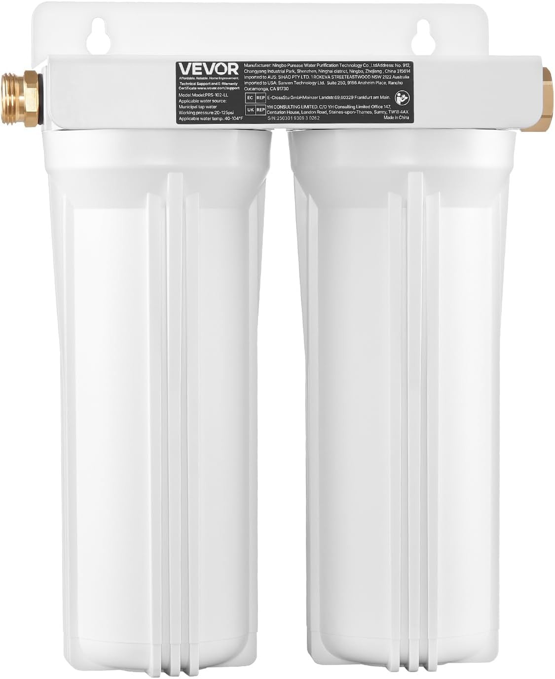 RV Water Filter, 2-Cartridge 2.5 X 10 in Water Filter System for RV, Remove Sedi
