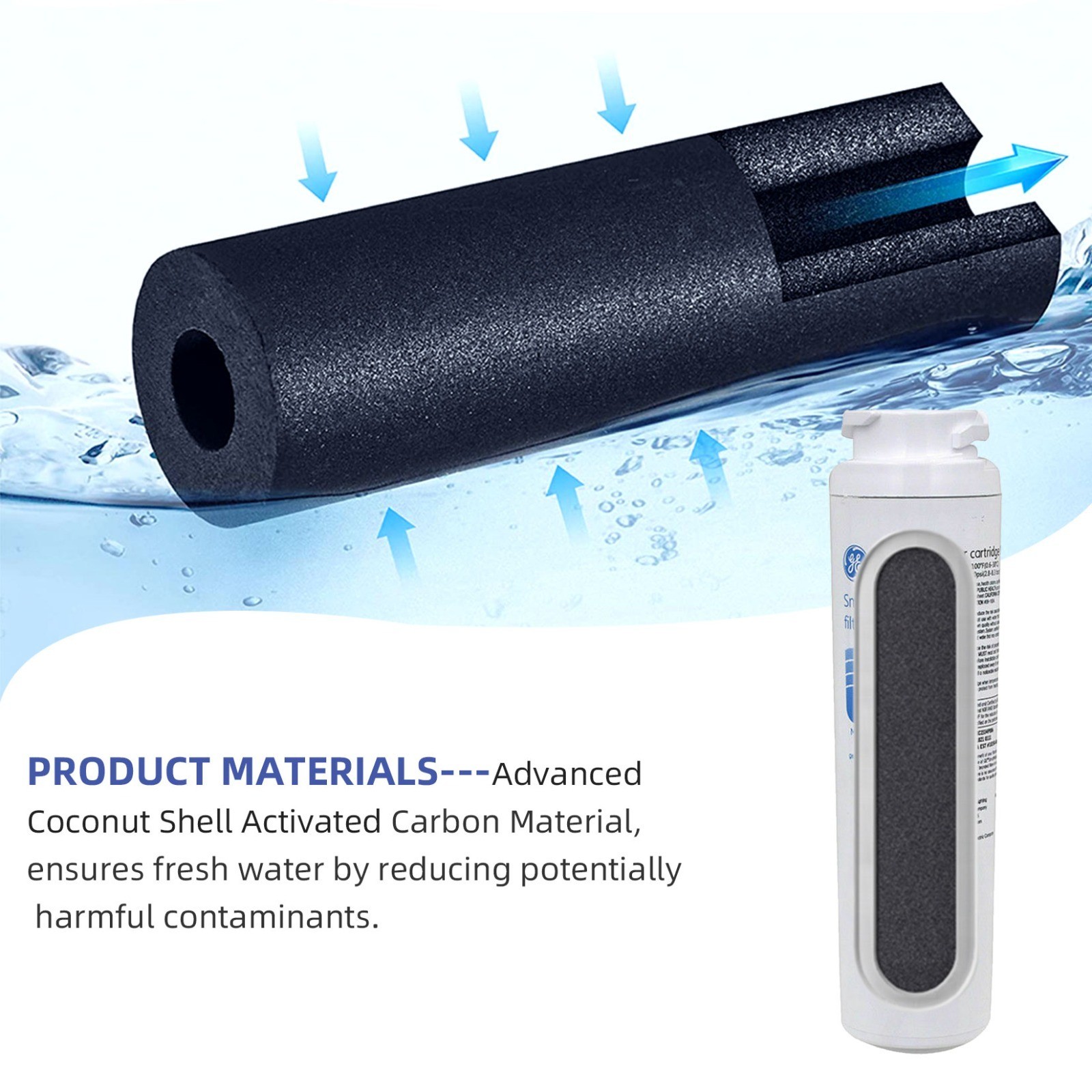 GE MSWF refrigerator water filter replacement SmartWater filter new – 3PACK