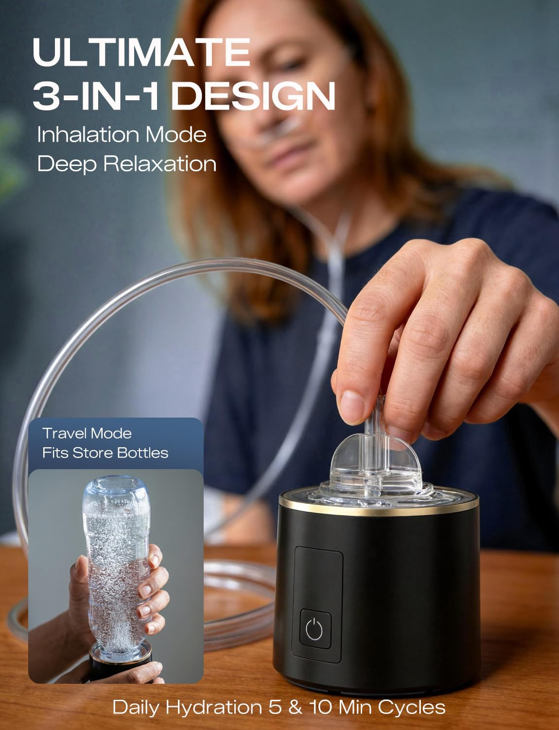 Hydrogen Water Bottle Generator-Up to 8100 PPB Molecular Hydrogen, 12-Hour Hydro