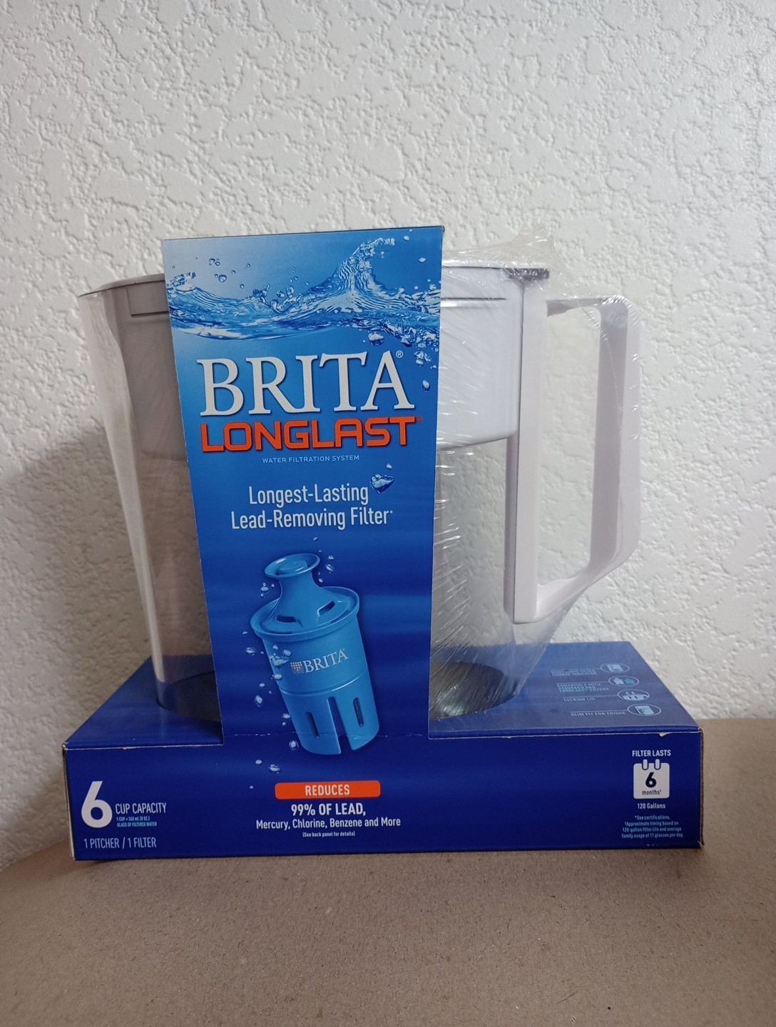 Brita Longlast Water Filtration System 6 Cups Lead Removing Filter New In Box