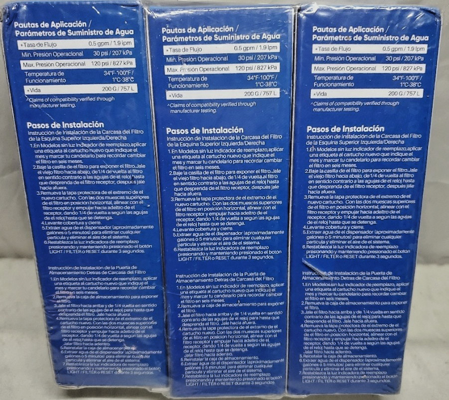 NEW Sealed PurePlus Replacement Water Filters RWF4700AC- 3 Pack, FOR LG