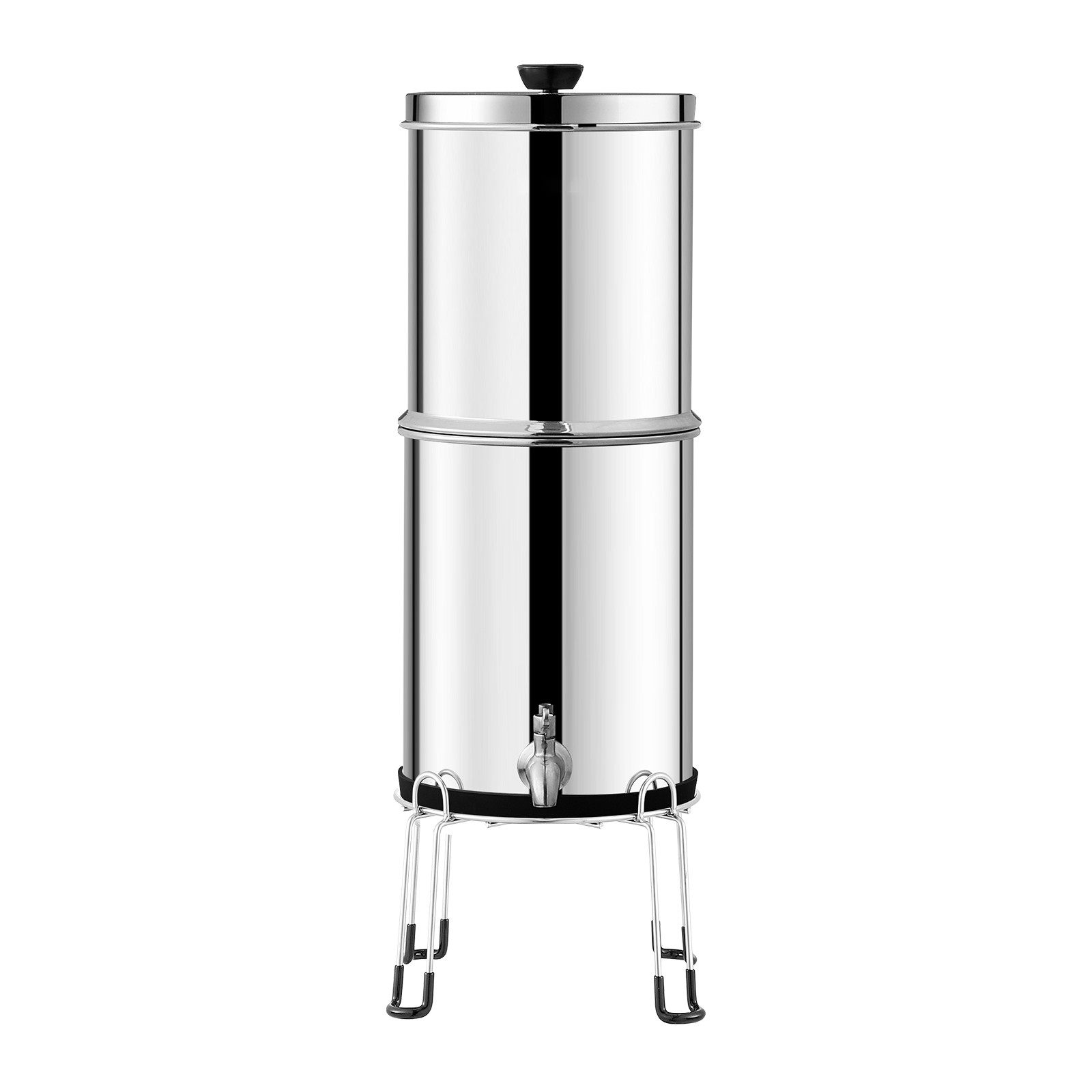 2.25G Gravity-fed Water Filter Countertop System Stainless Steel 2 Filters