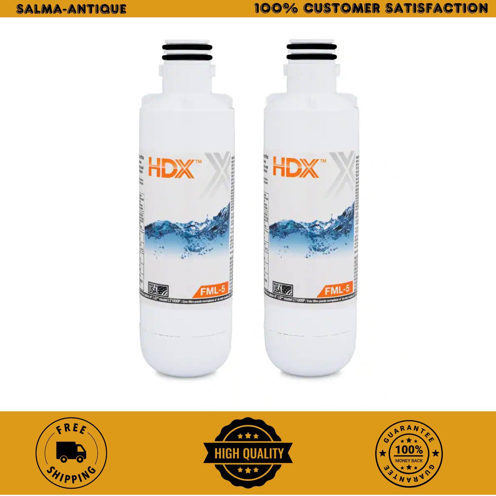 HDX FML-5 Refrigerator Water Filter Replacement for LG Model LT1000P (2-Pack)
