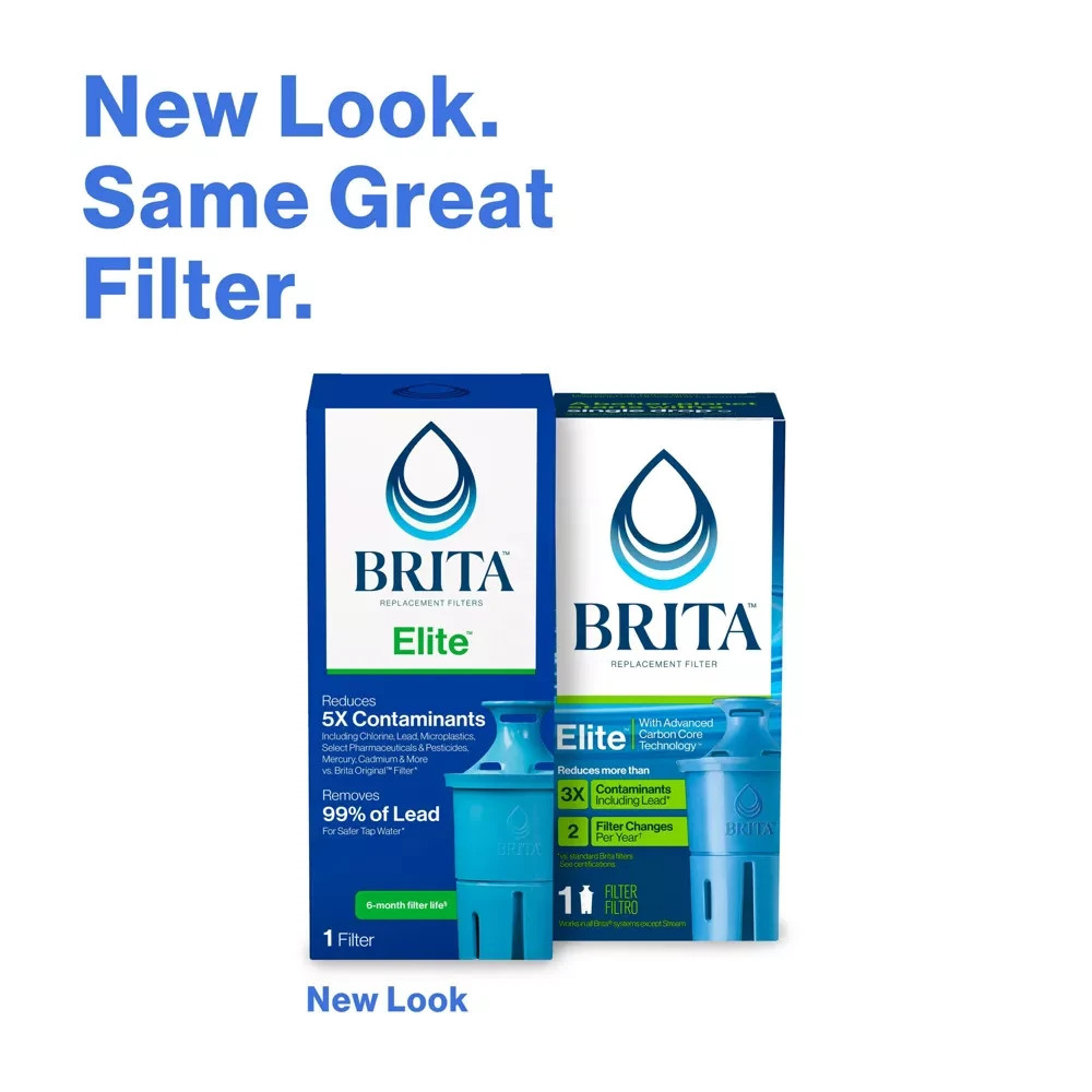 Brita Elite Replacement Water Filter for Pitchers and Dispensers: Reduces Odors,