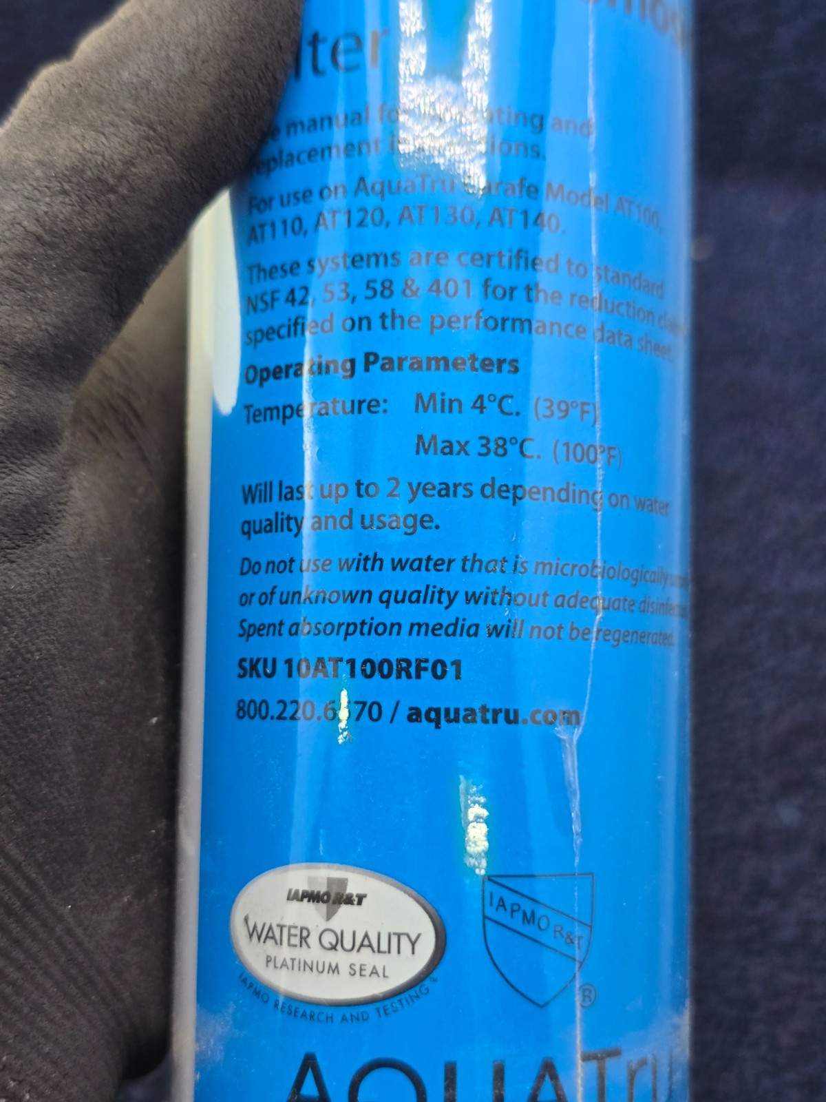 AquaTru Carafe AT100: Reverse Osmosis Filter Stage 3 10AT100RF01