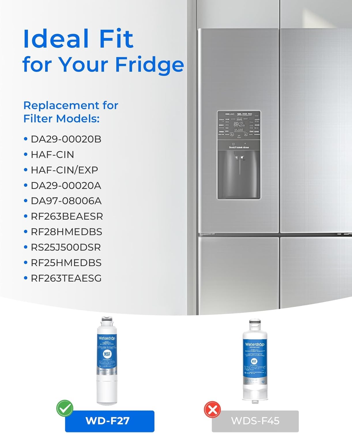 Waterdrop DA29-00020B replacement for Samsung Refrigerator Water Filter, 6 Pack
