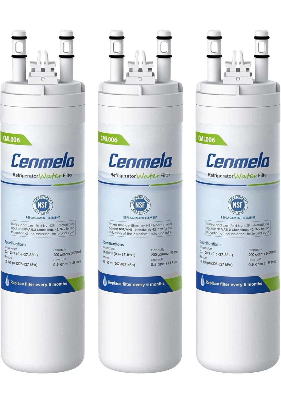 New 3 PK Cenmela CML006 200 Gallons Compat/ Frigidaire WF3CB DU NEW FC Fast Ship