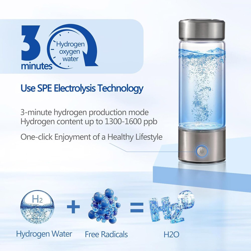 Hydrogen Rich Alkaline Water Ionizer Generator Bottle Cup Portable Mug 420ml USB