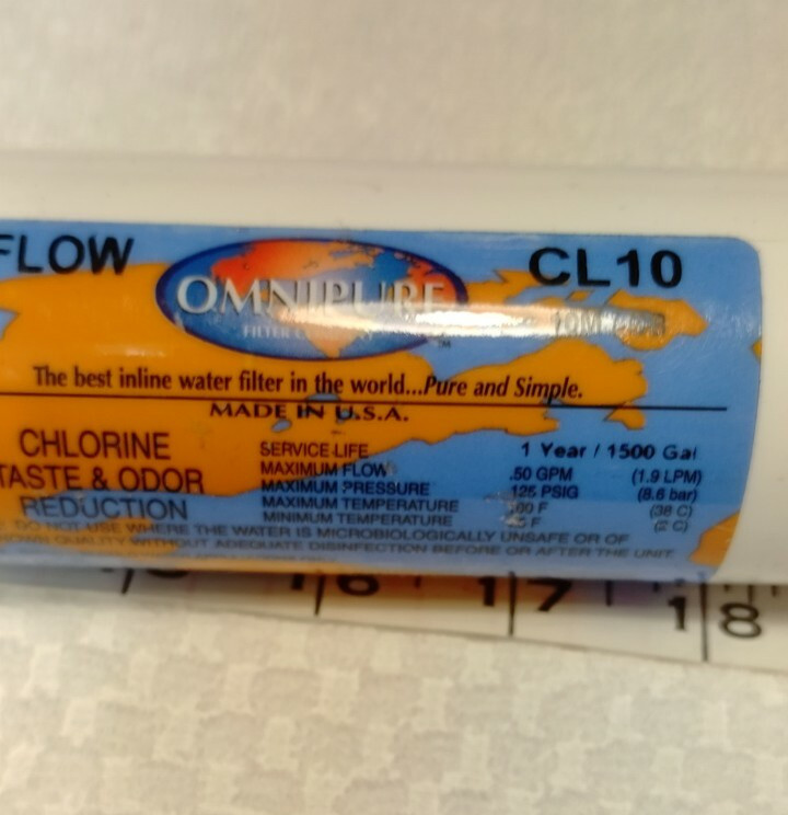 Omnipure In-line Chlorine Taste and Odor filter CL10RO T-33
