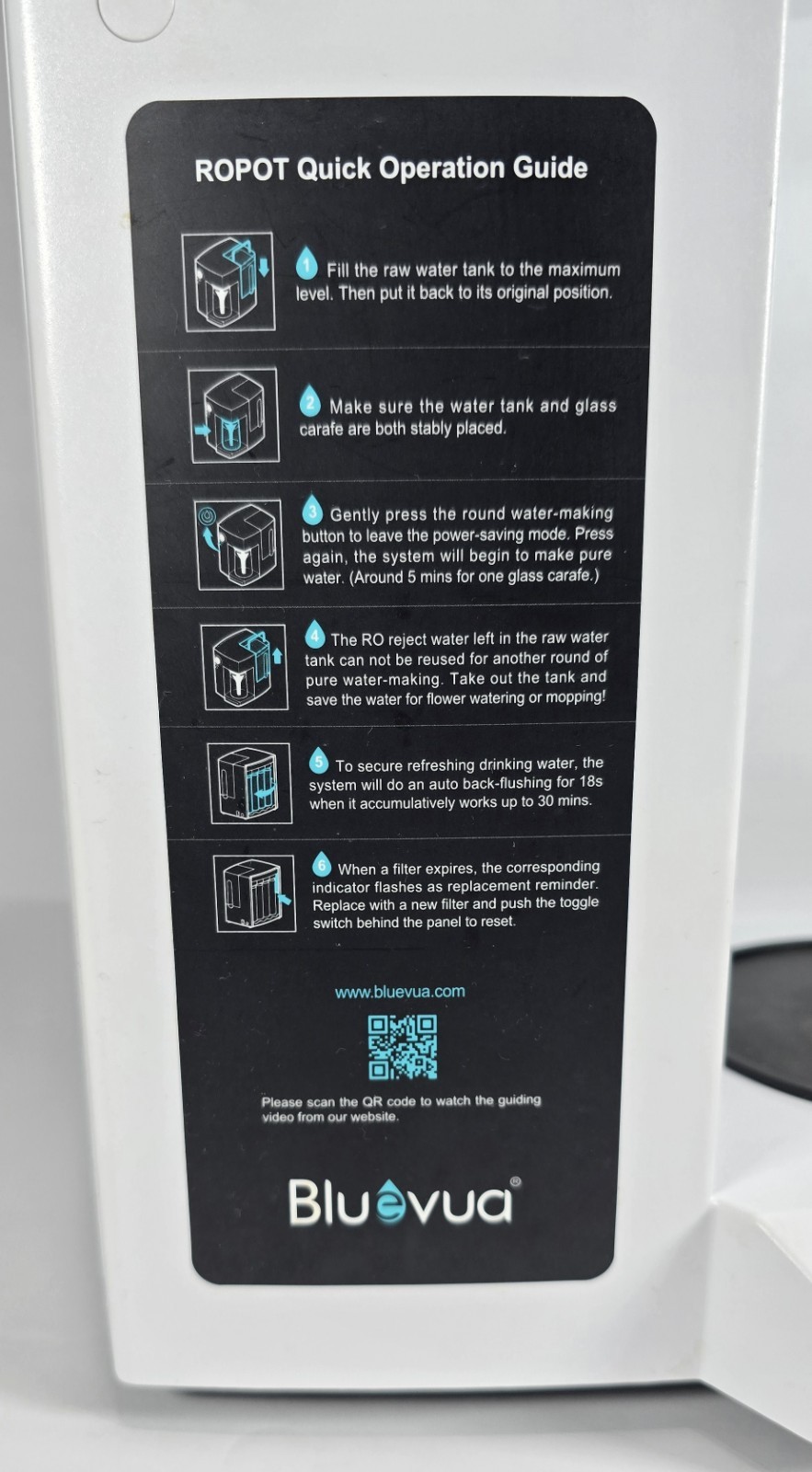 Bluevua RO100ROPOT-Countertop RO Water Filter Purification*ONLY MAIN UNIT*