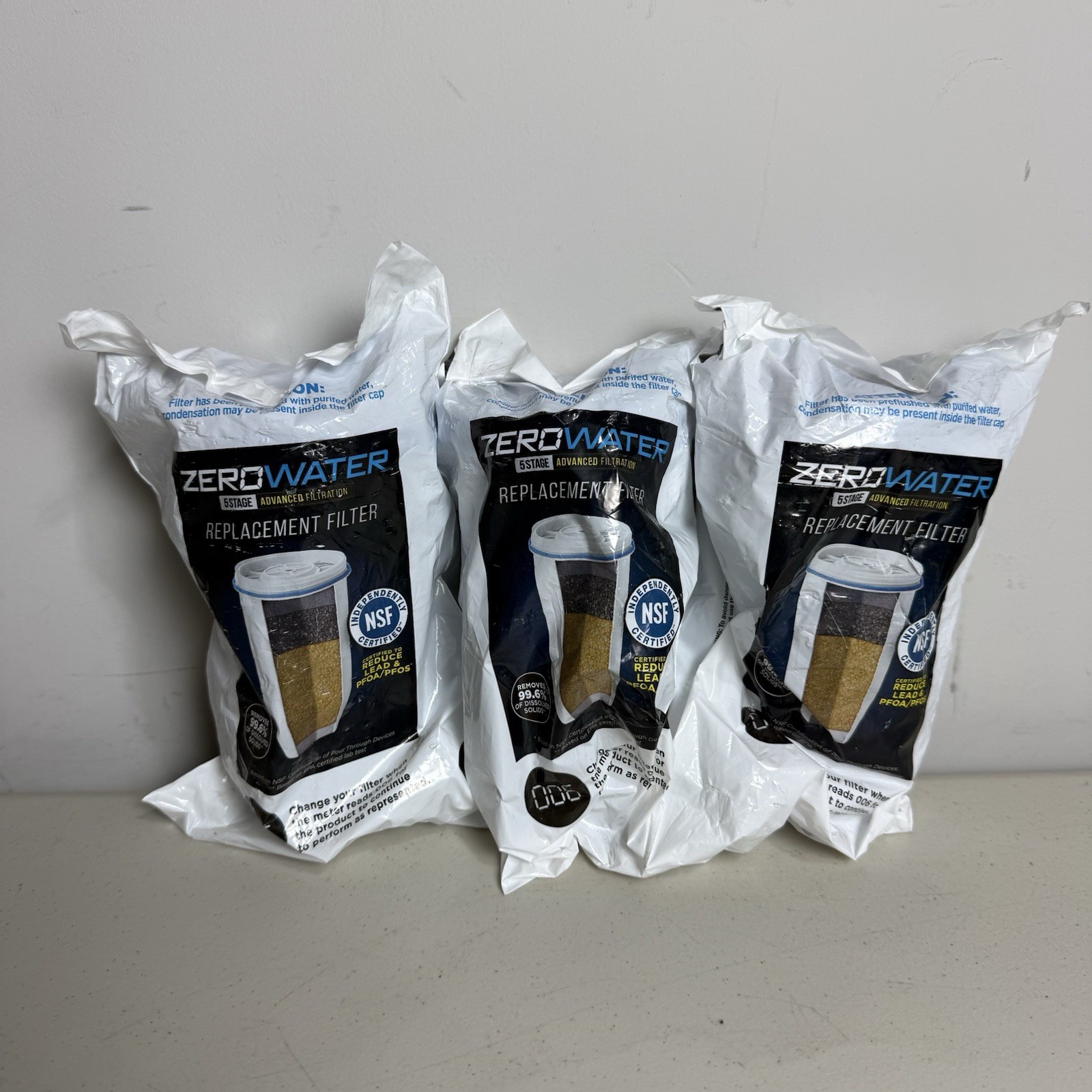 3 PACK ZeroWater 5 Stage Advanced Filtration Replacement Water Filters ZR-006