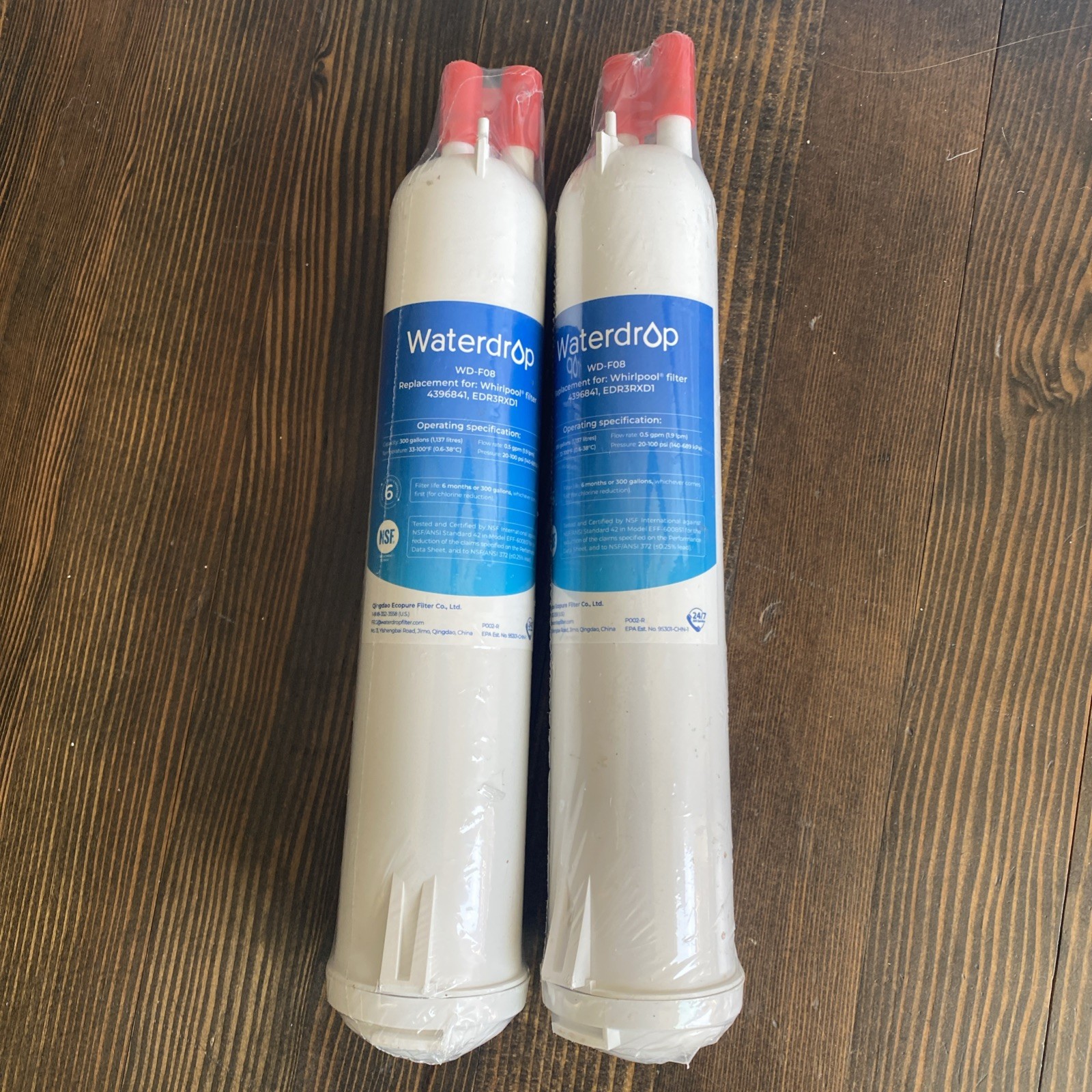 2 Pack of Genuine Waterdrop Filters Model WD-F08 | New Sealed- Replacement