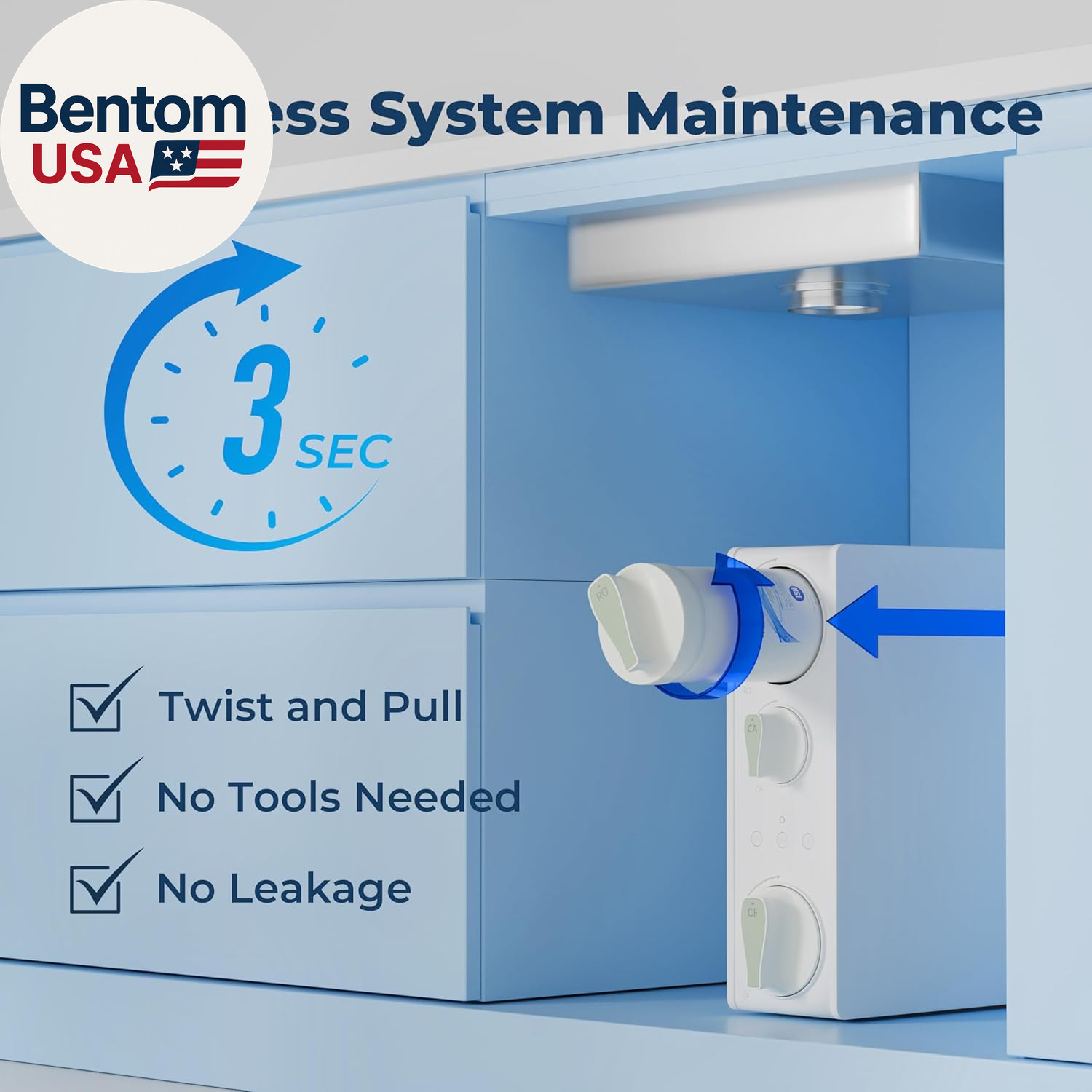 RO500AK-BN Reverse Osmosis Water Filter, NSF 58 Certified, 500 GPD Tankless unde