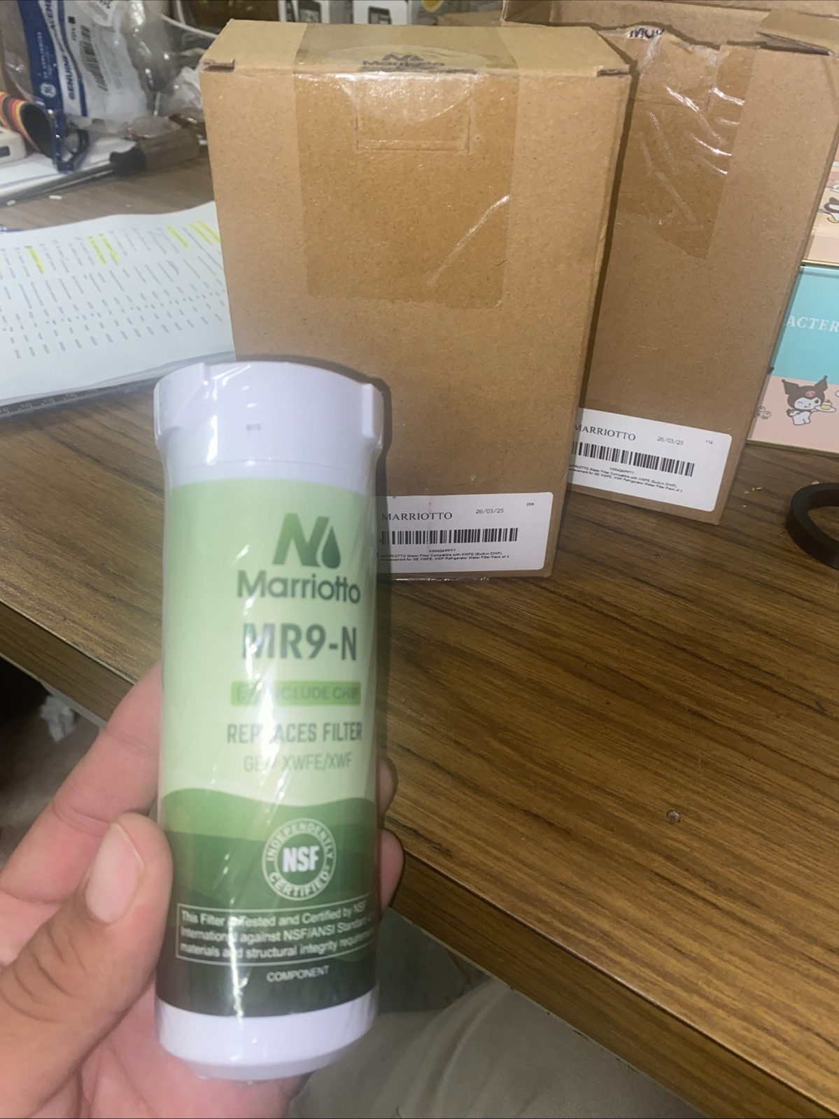(2 pack) MARRIOTTO MR9-N Refrigerator Water Filter with Chip Fits GE XWFE, XWF