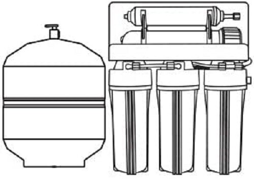 Geekpure 10 Inch Reverse Osmosis RO Filter Housing -1/4″ Port-Fit for 2.5″x10″-3