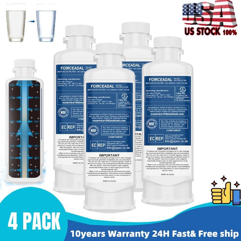 4-PACK For Samsung DA97-17376B HAF-QIN/EXP REFRIGERATOR Water Filter US