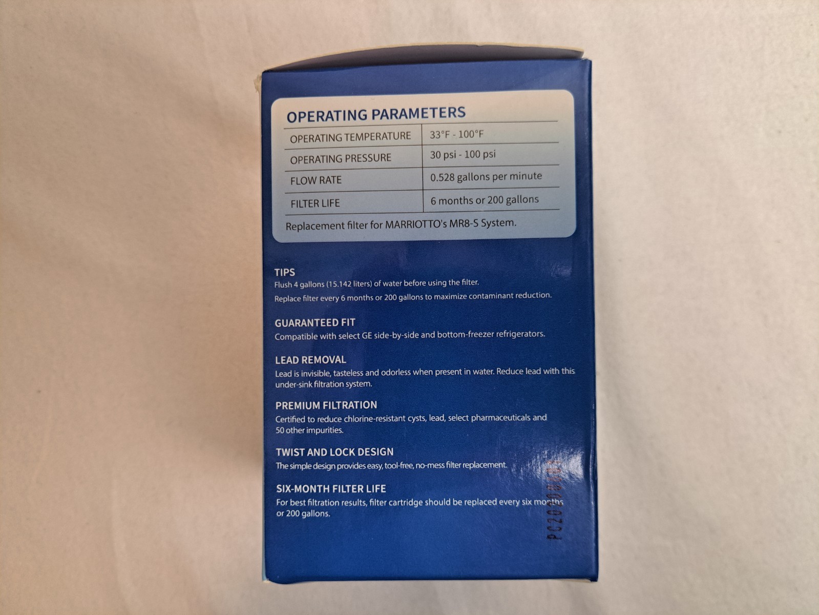 Marriotto – Replacement Water Filter #MR8 (New/Sealed)