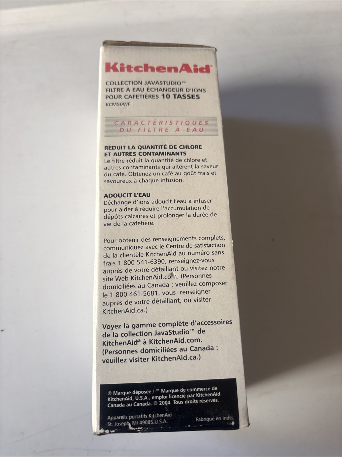 KitchenAid KCM50WF Javastudio Coffee Makers Ion Exchange Water Filter New