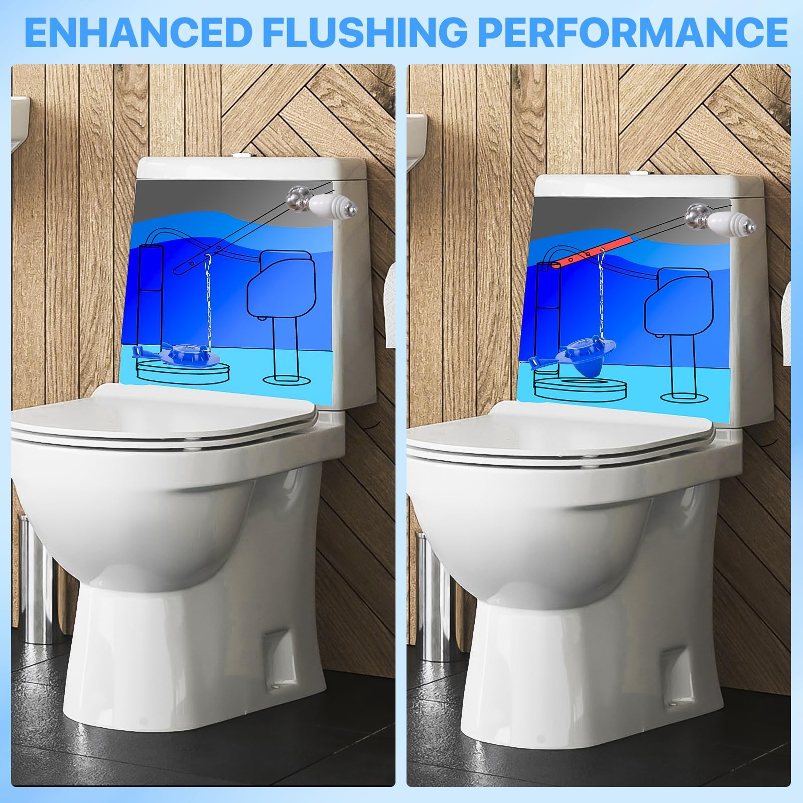 Universal Toilet Flapper Replacement Kit, 2 Inch Toilet Tank Flapper with Sta…
