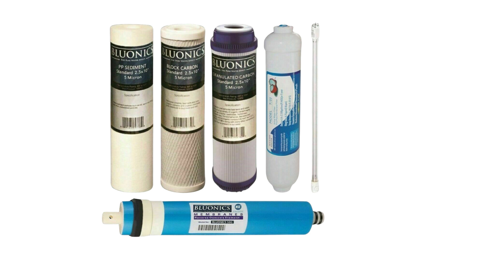 6-Pack Replacement Water Filter Set 6-Stage UV Reverse Osmosis System Cartridges