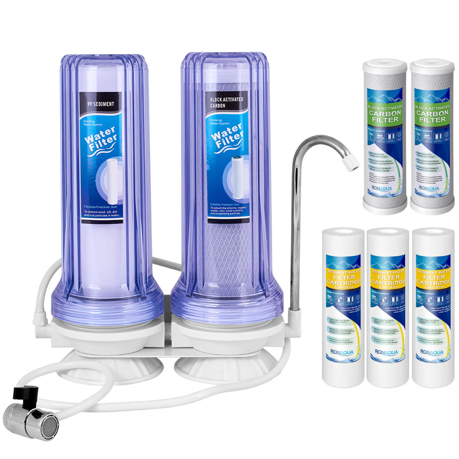 Dual Countertop Water Filtration Unit: and Yearly Supply of Filters