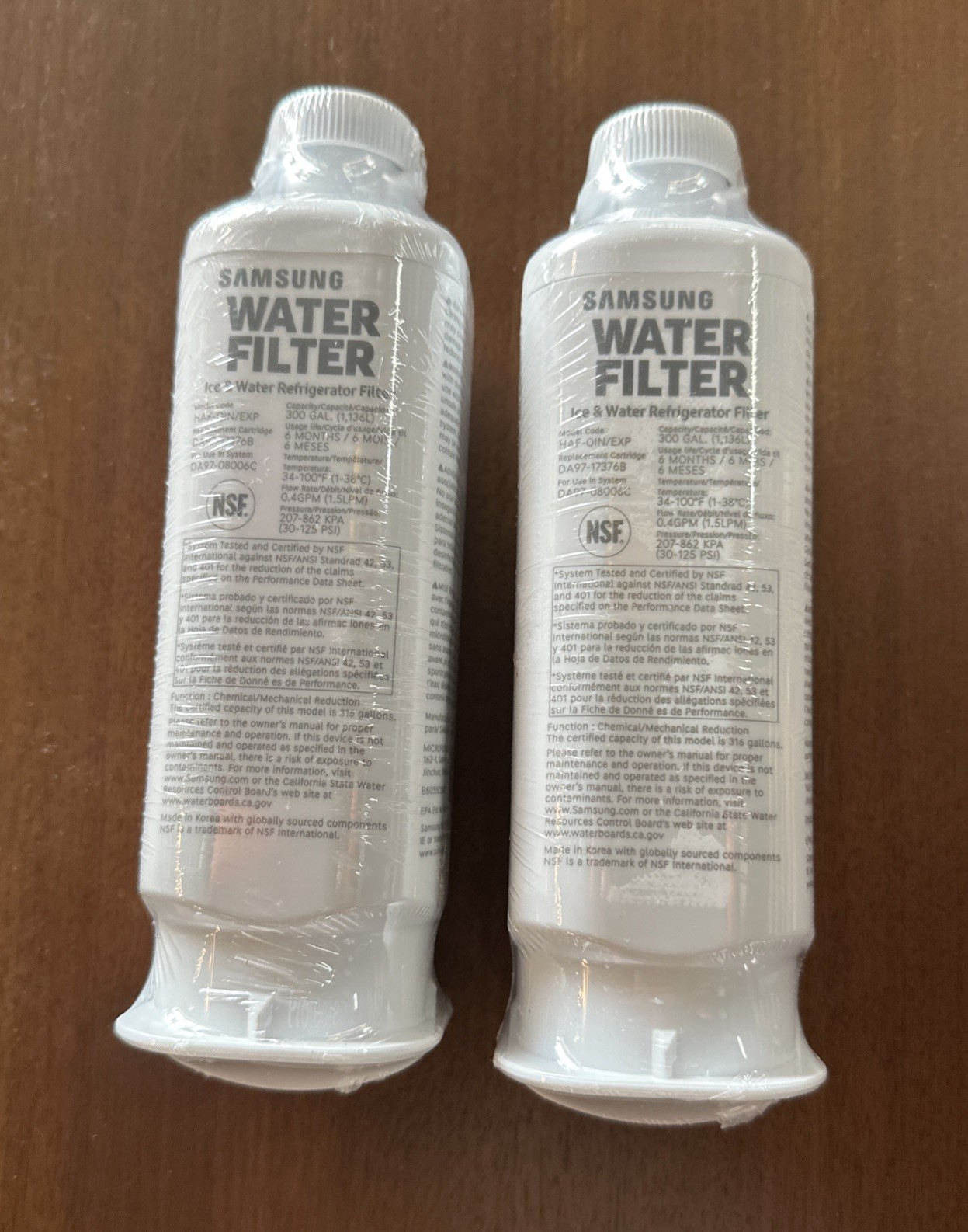 2PACK Genuine Samsung DA97-17376B HAF-QIN/EXP REFRIGERATOR Water Filter US Stock
