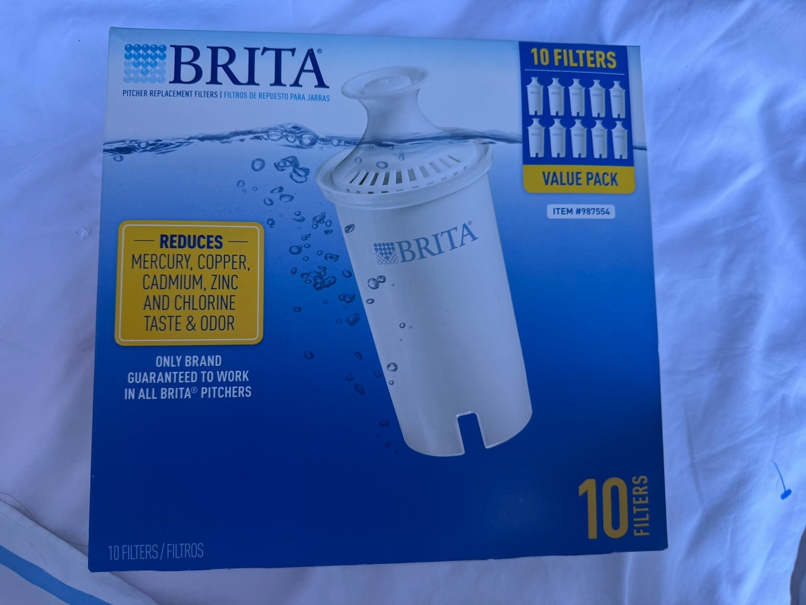 Brita 987554 Water Pitcher & Dispenser Replacement Filters 10-Pack