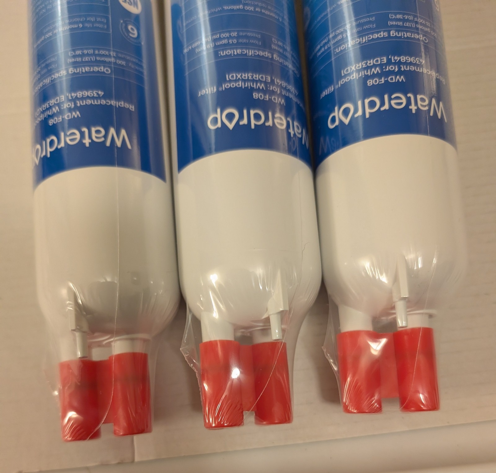 New Sealed 3 Waterdrop WD-F08 Replacement Filters 4396841, EDR3RXD1