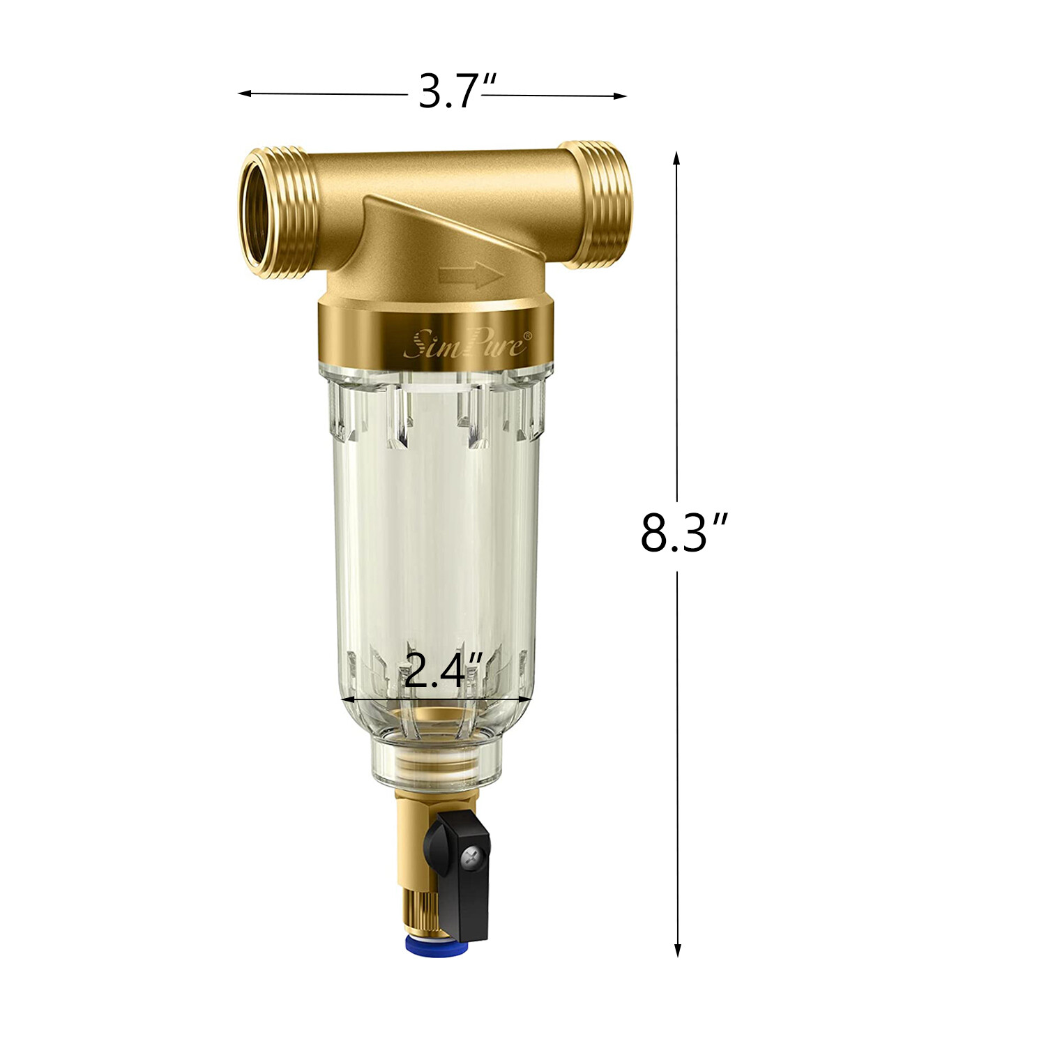 Big Blue Whole House Water Filter Housing System 20″ x4.5″ CTO Carbon Filtration