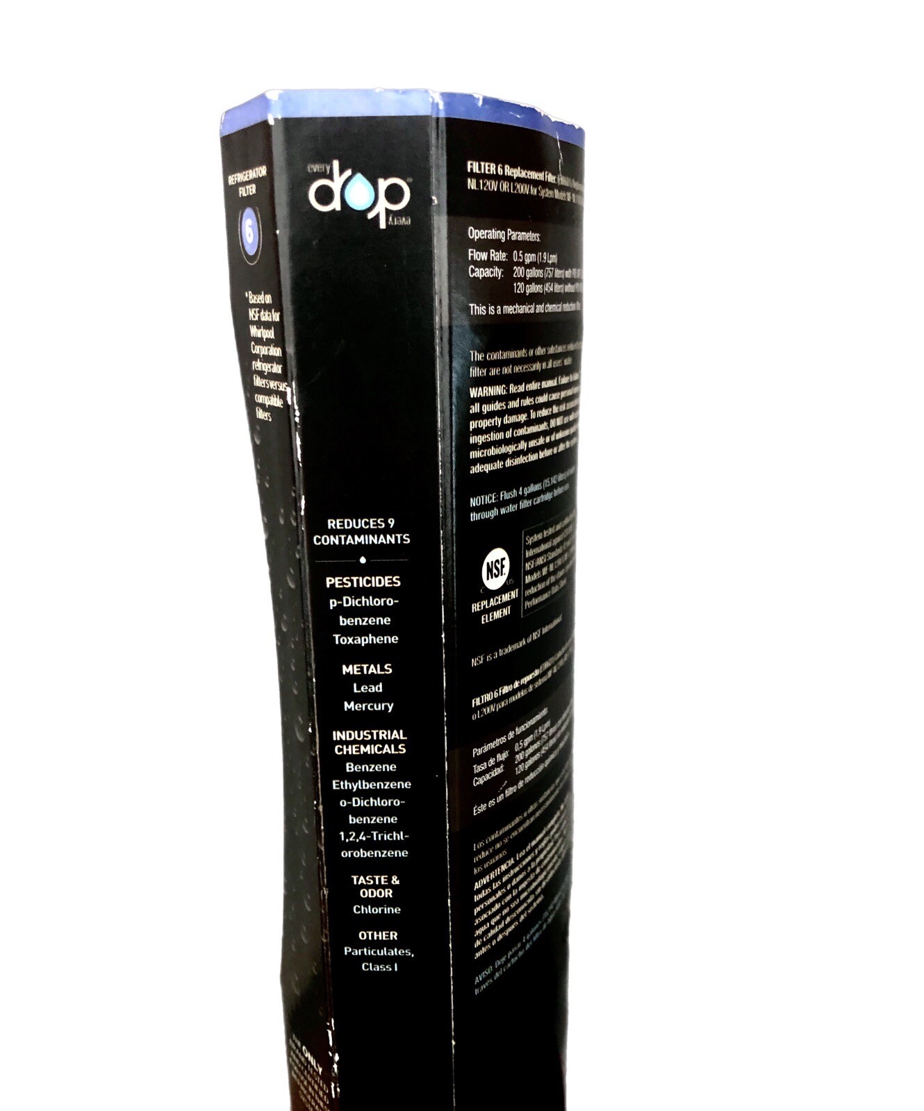 Everydrop Ice Water Refrigerator Filter 6 EDR6D1 Whirlpool 9 Contaminate Reducer