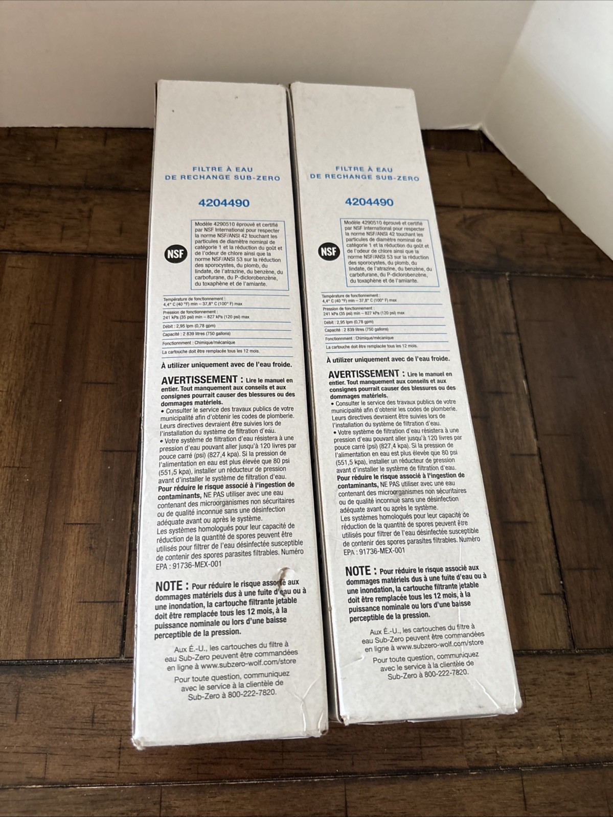 2 PACKS Sub-Zero 4204490 Refrigerator Water Filter White New USA