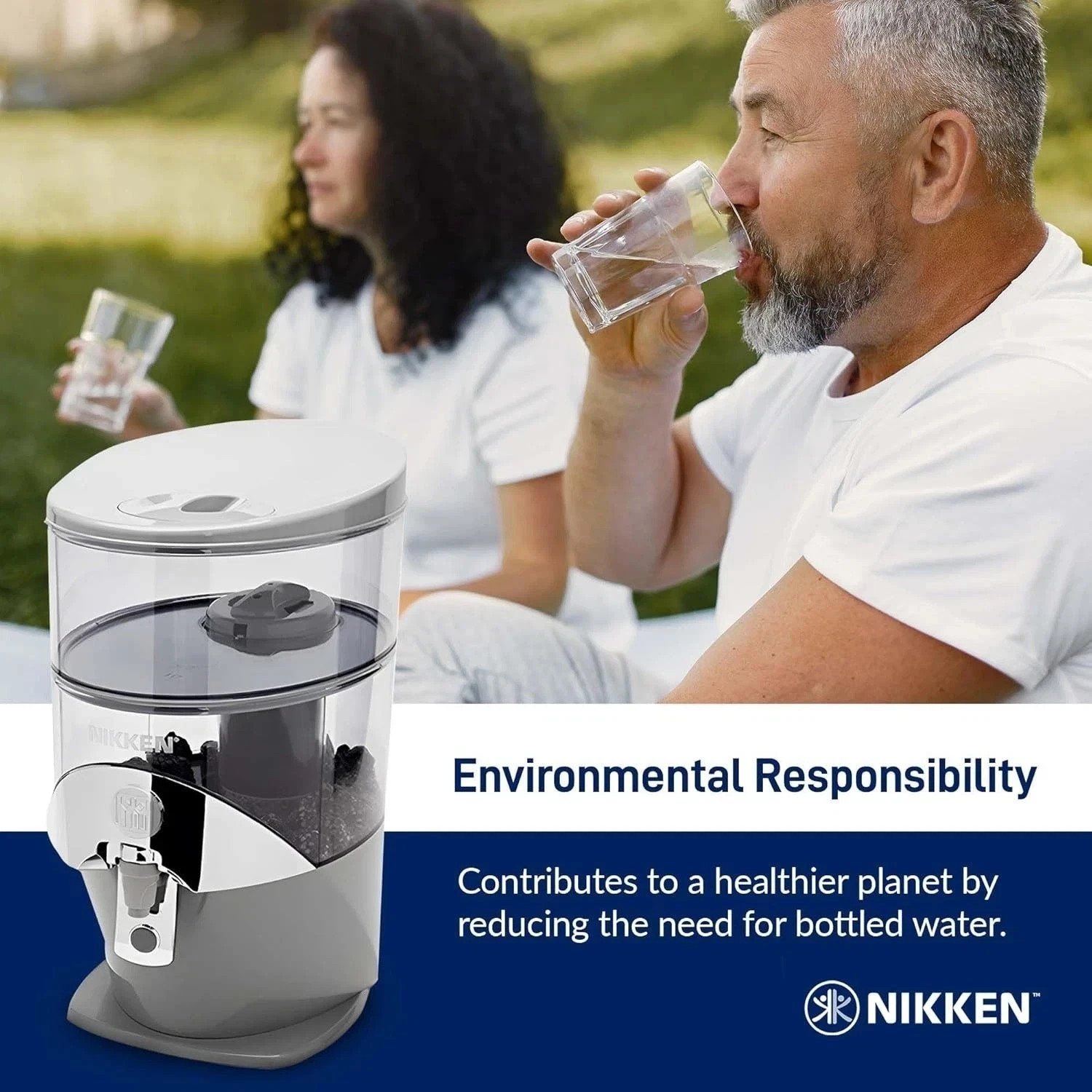 Nikken PiMag Waterfall Gravity Water Filter System Alkaline BPA Free #13681 New