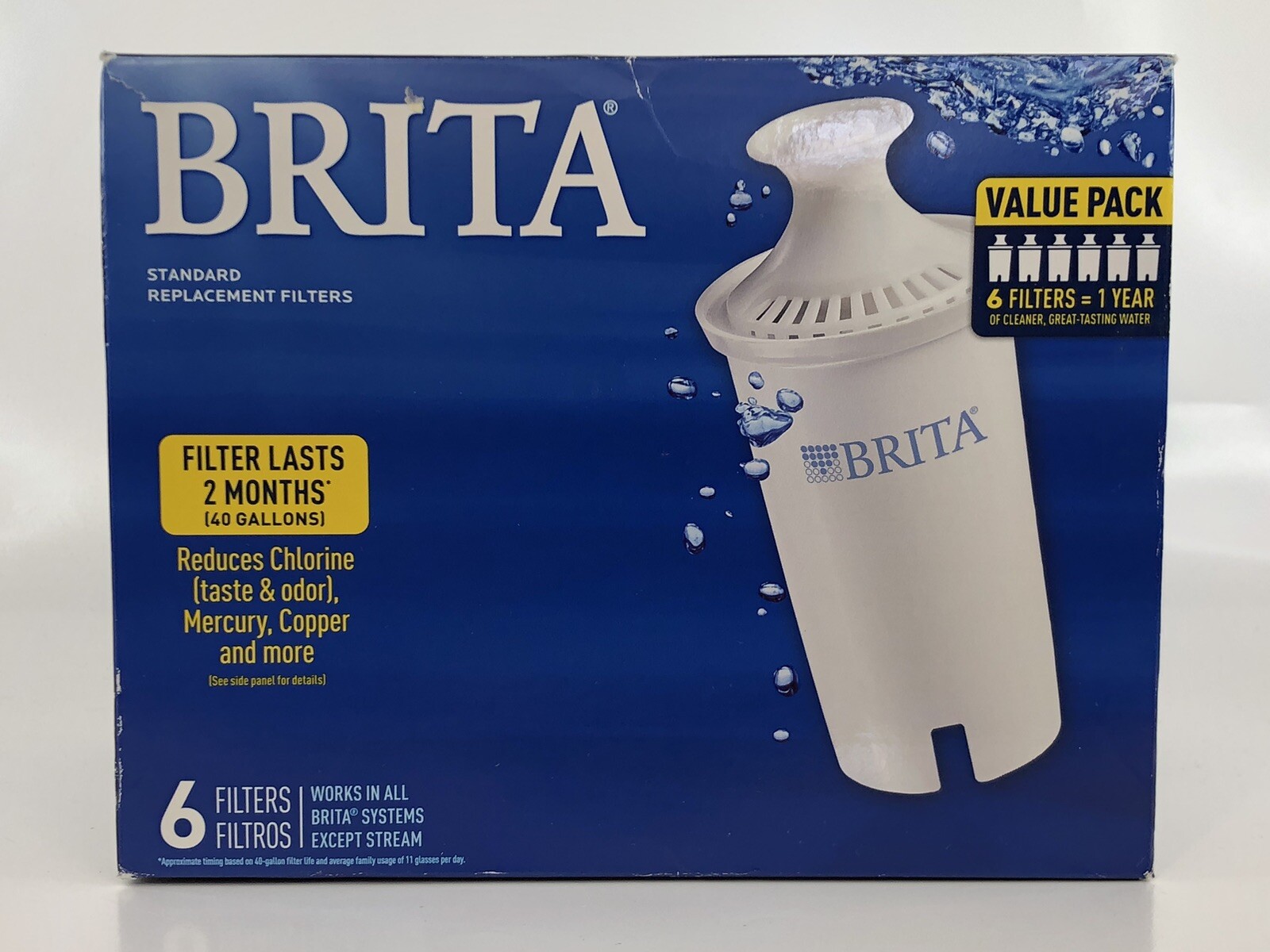 Brita 0B03 Replacement Water Filter – 5 Pack of Pitcher Filters – New