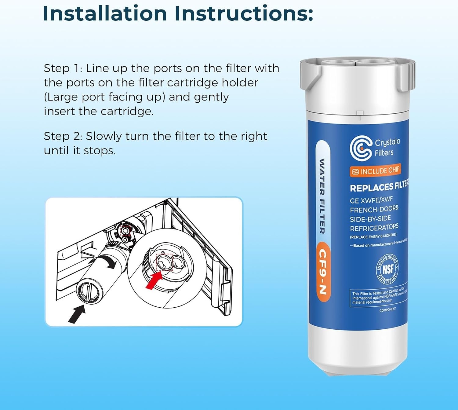 XWFE Water Filter for GE Fridge – 2 Pack