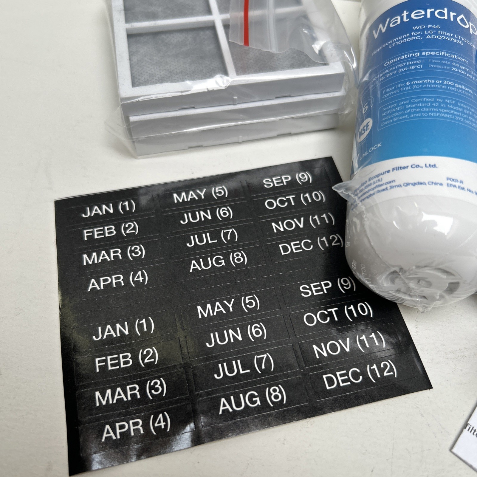 Waterdrop WD-F46 3 Water Filters , Tool, Box, Manual NEW