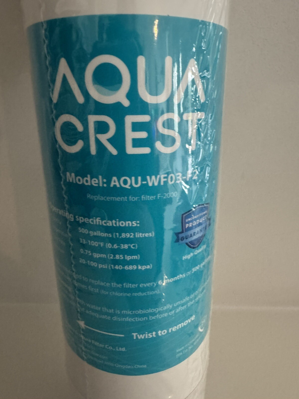 AQUA CREST F-2000, F-1000 Water Filter, Replacement for Sub-Zero 4204490, 429051