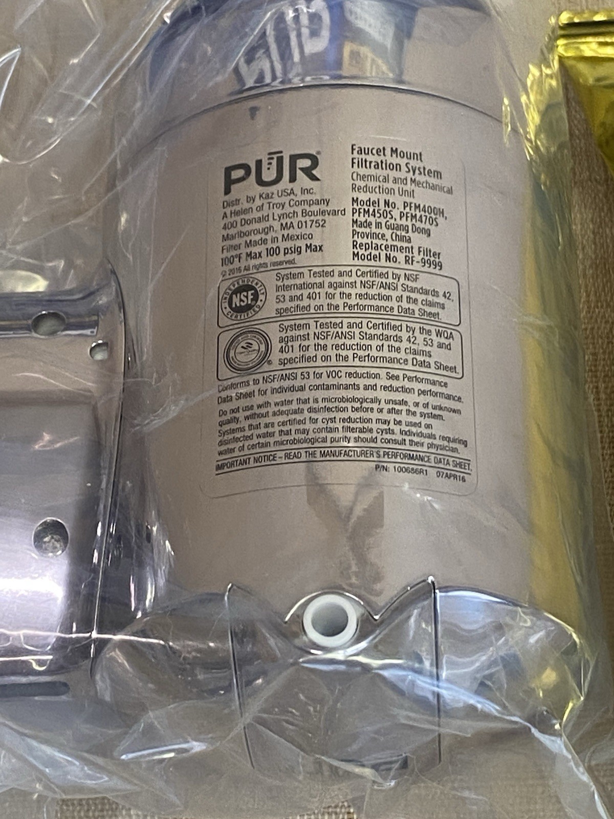 PUR PFM400H Faucet Mount Water Filter Chrome MAXION 100 Gallon Lead Reduction