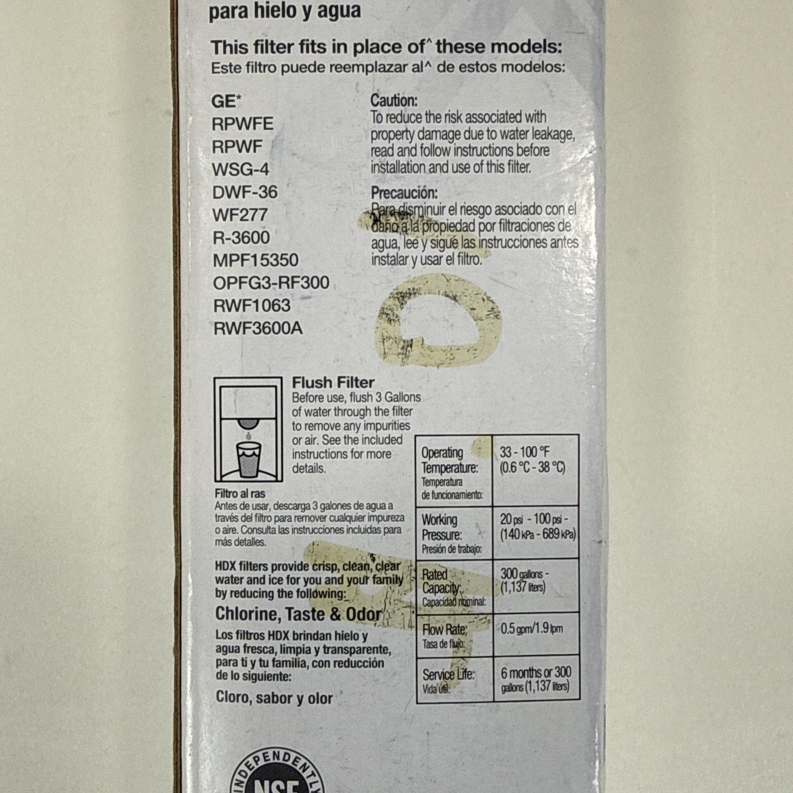 HDX 1013 047 833 Refrigerator Replacement Water Filters